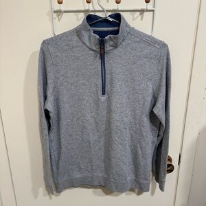 johnnie-O Heather Gray 1/2 Zip-Up Pullover Sweater
